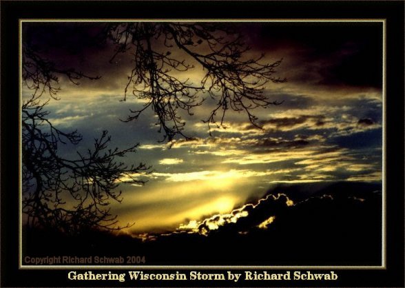 photo by Richard Schwab of a Wisconsin sunset with a storm brewing